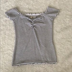 Hollister Black and white striped shirt